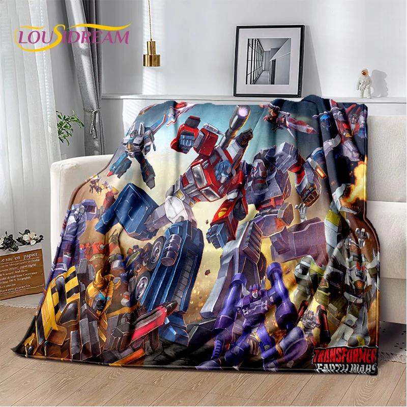 HD Cartoon T-Transformers Autobots 3D Soft Blankets,Keep Warm Throw Blanket for Picnic Beds Sofa Home Bedroom Gifts Kids Hiking