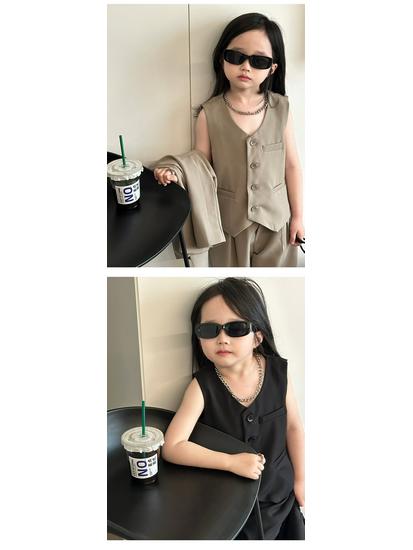 Осень 2025 Девочки Костюм-конфетка из 3 предметов - Блейзер в корейском стиле