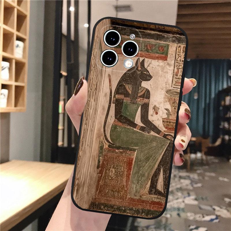 Чехол для телефона для iphone 17 Pro Max 17 Pro Air 16 15 14 13 Pro Max 15 16 Pro 15Plus Египет Фараон Кот Анубис