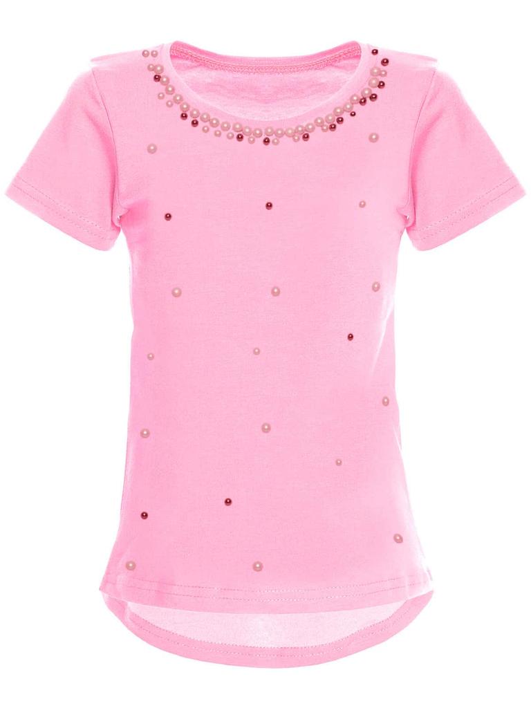 Girls T-shirt with Faux Pearls