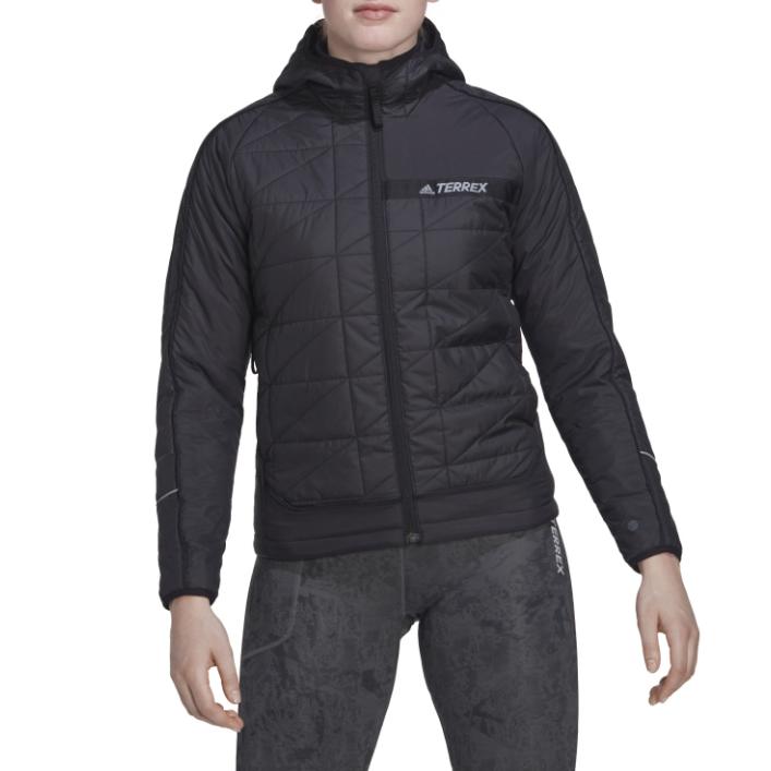 adidas Женские пуховики Terrex Черный С капюшоном Умеренный Другое HF0847