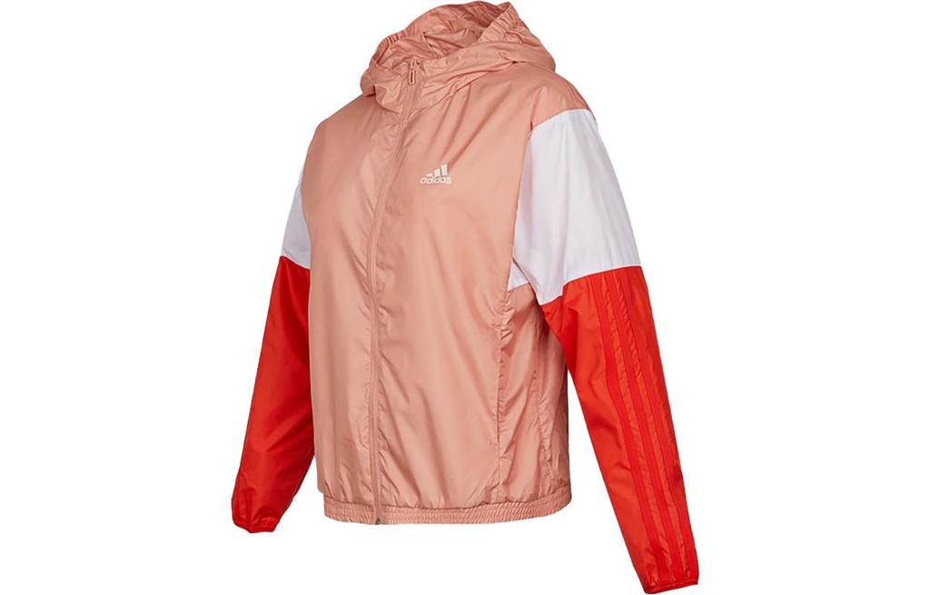 adidas Куртки Женские Оранжево-Розовые С Капюшоном Умеренно Ветрозащитные H09721