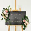 2 Pcs Wedding Sign Flower Swag Artificial Arch Backdrop Garland for Ceremony Party Entrance Welcome Easel Door Floral Wall Home Entryway Outdoor Decor