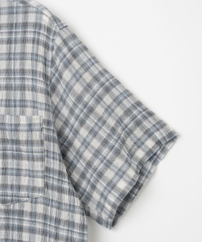 MILLO ARCHIVE Ombre Check Half Shirt [Light Blue]