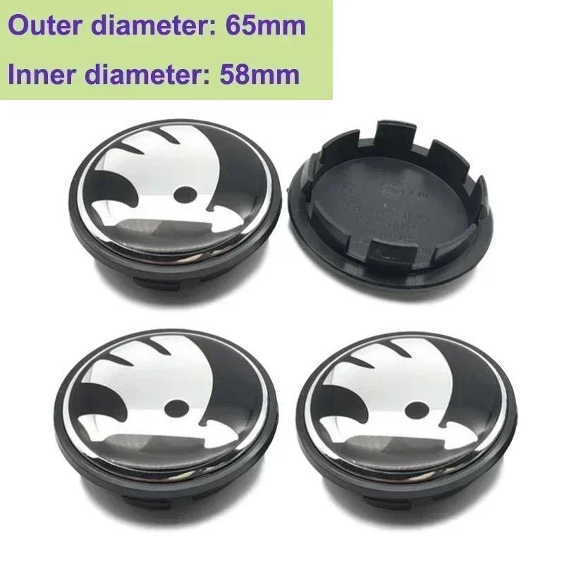 56/60/65mm 4pcs for SKODA Superb Octavia A7 Fabia Rapid Kodiaq RS Kamiq Tour Yeti Karoq Car Styling Wheel Center Cover Caps Logo usbn43