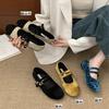 French Retro Velvet Double Buckle Mary Jane Flat Single Shoes Women's 2025 New Niche Versatile Ballet Shoes Grandma Shoes