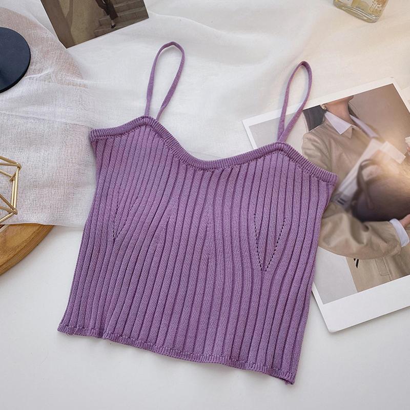 Верхняя одежда, вязаные майки, однотонная ткань в рубчик, небольшой жилет, женская летняя одежда для девочек, короткий топ, небольшой слинг