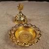 Vintage Arabic Golden Metal Incense Burner - Portable Antique Tabletop Decor for Home, Travel & Middle Eastern Style Gifts