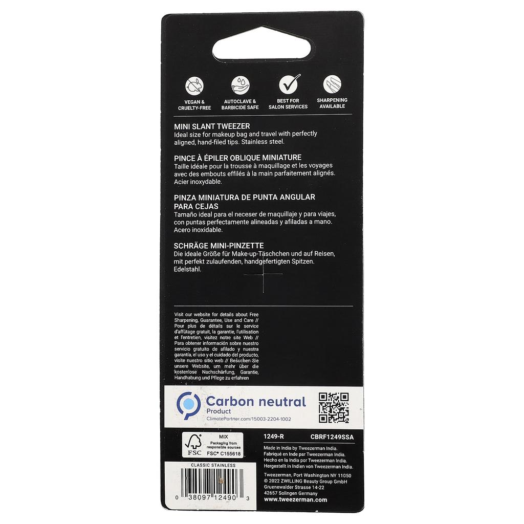 TWEEZERMAN Мини пинцет со скошенными кончиками, 1 шт.