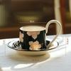 Керамическая кофейная чашка в китайском стиле, дизайн с цветами, кофейная чашка и блюдце, кухонные принадлежности, набор чашка и блюдце, можно использовать в микроволновой печи