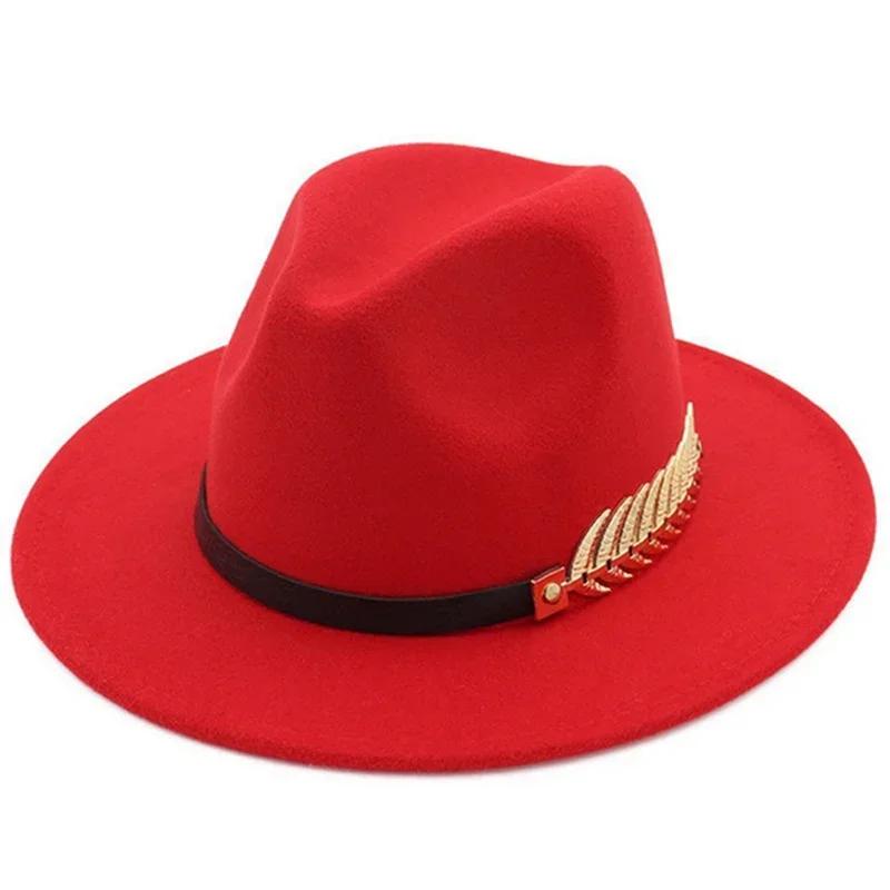Fashion Metal Accessories Woolen Hat Jazz Hat Autumn and Winter Korean Version British Vintage Top Hats Acceessories
