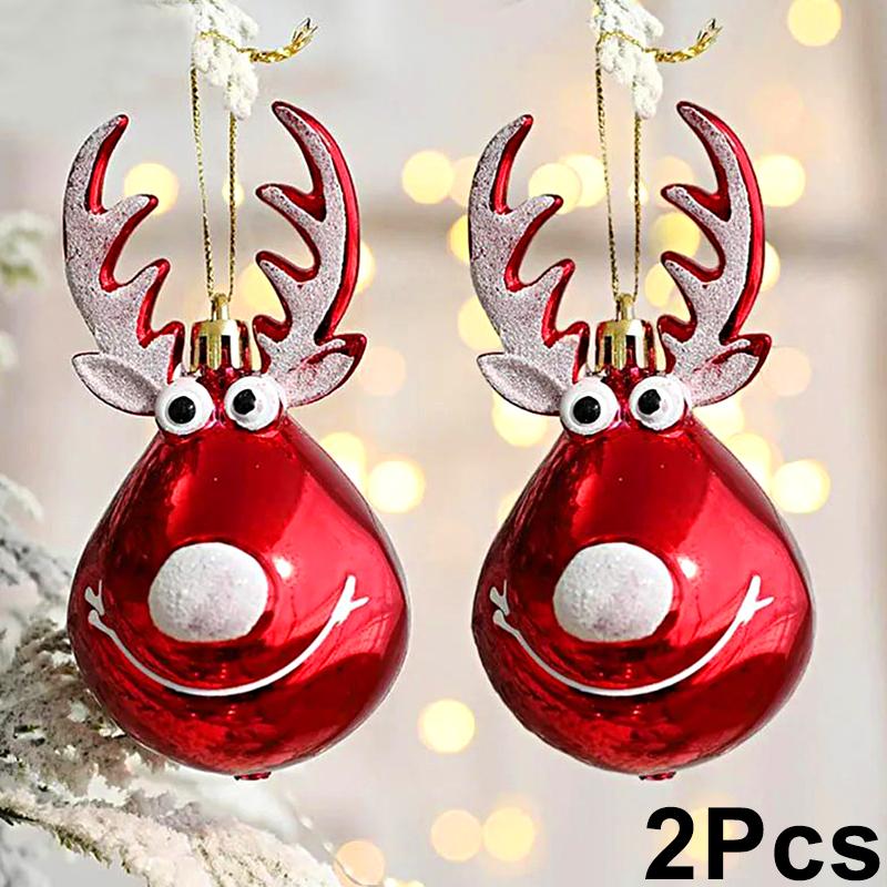 1Pce Antlers Ball Christmas Ball Christmas Tree Hanging Deer Christmas Ball Deer Pendant