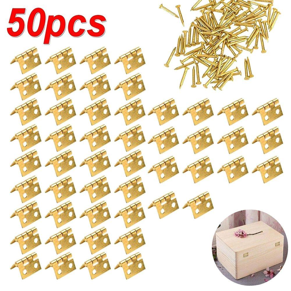 50 шт. Мебельная Кабинетная Невидимая Петля для Ящика Подарочной коробки Рамки Мини Угловые Петли Поддержка Ювелирного Футляра