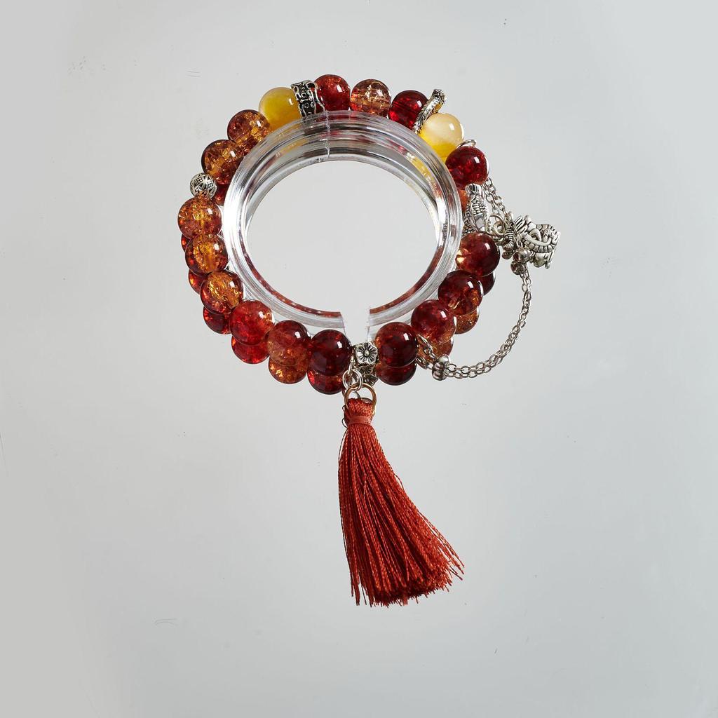 Очаровательный браслет с розовыми кристаллами и цветочным узором - Мечтательный подарок в придворном стиле для девушки