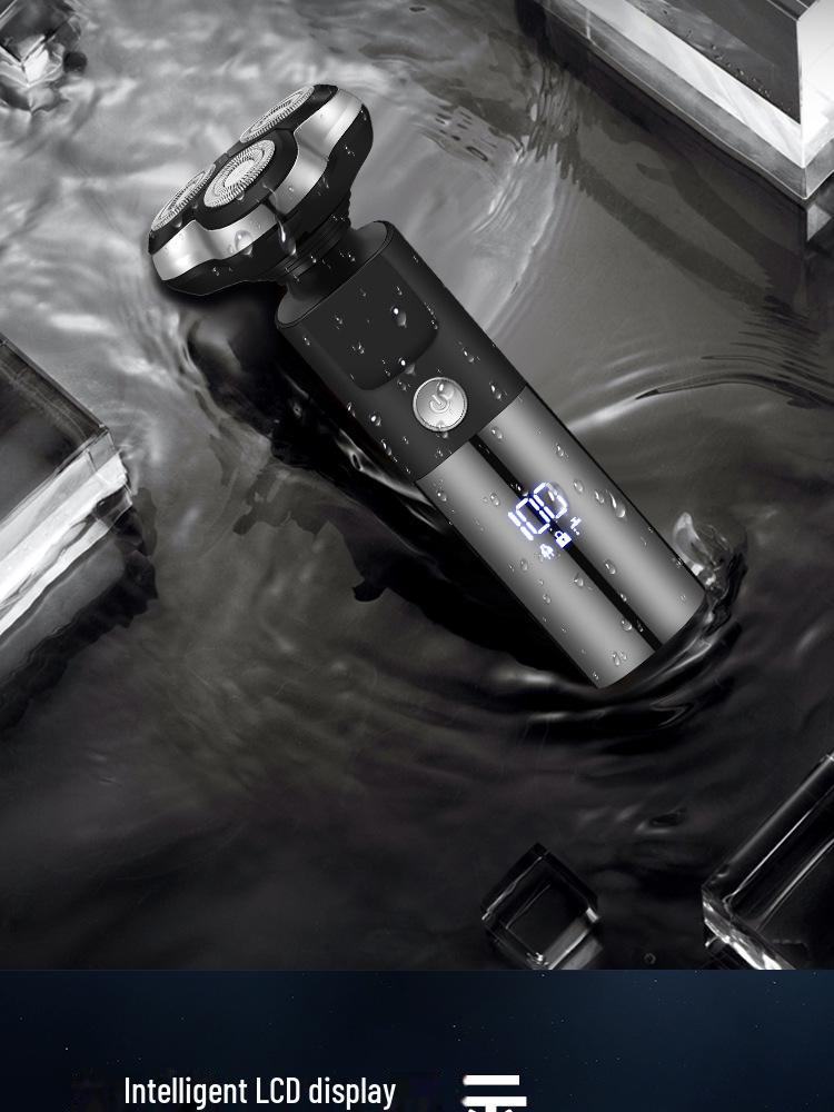 Cross-Border Men's Smart Electric Shaver: Floating Three-Blade Head, USB Rechargeable, Fully Washable.