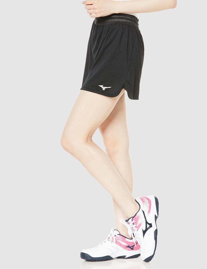 Mizuno Women's Tennis/Badminton Skirt, 72MB1201, Moisture-Wicking, Quick-Drying, Black, Size S