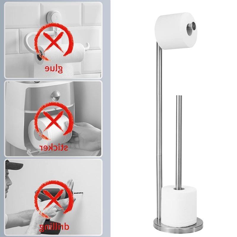 Напольный держатель для туалетной бумаги, держатель для рулона бумаги из нержавеющей стали, стеллаж для хранения, стоячий держатель для бумажных полотенец в ванной комнате