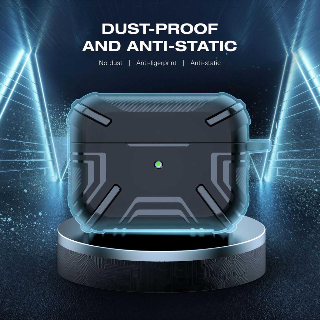 For Apple AirPods 3 Charging Case Cover Bluetooth-compatible Earbuds Protector Shockproof TPU Cover with Buckle