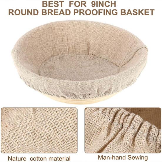 6Pcs Dough Bread Fermentable Wicker Proofing Basket Cloth Cotton Liner Cover