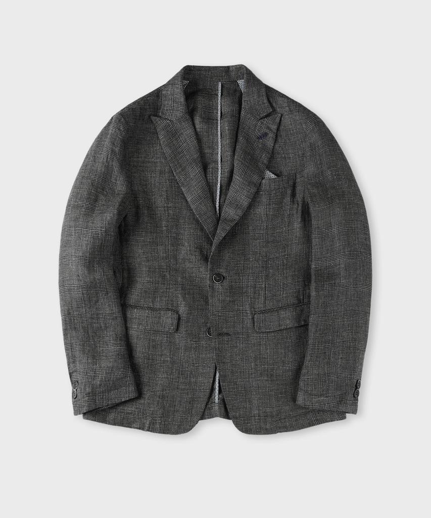 Panicale Grey Linen Classic Check Jacket