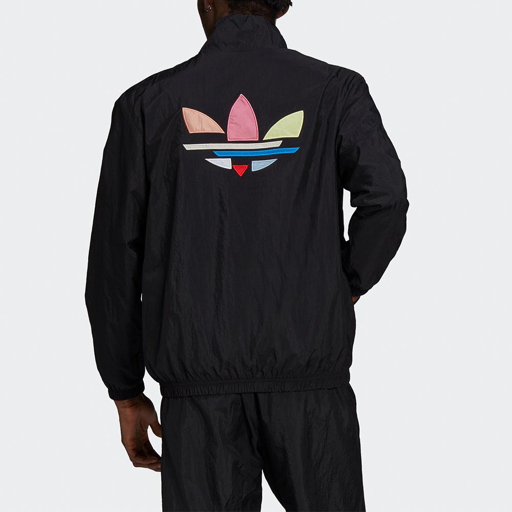 adidas Originals Adicolor Shattered Trefoil ST Плетеная куртка-бомбер на молнии с воротником-стойкой Мужская Черный Мультиколор H37735