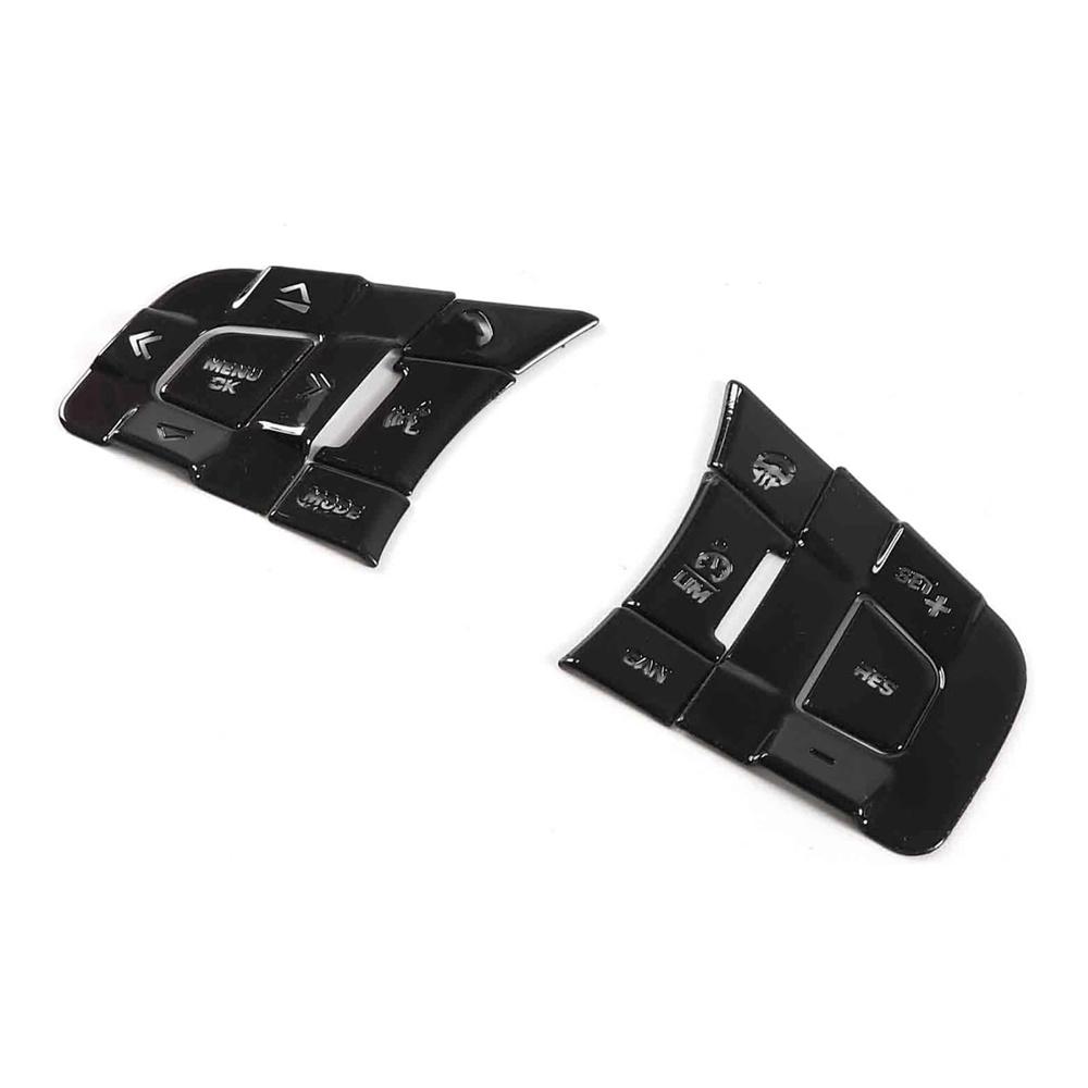 Black Aluminum Steering Wheel Control Button Trim For Jaguar XE XF F-Pace F-Type