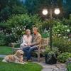 Solar Lantern Floor Lamp 182 cm Height-Adjustable Outdoor Garden Lantern with 2 Heads Planter Light Sensor Switch IP44