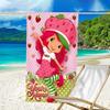 1pc Princess Strawberry Beach Towel with Custom Name, Beach and Seaside Swimming Pool Equipment, Fashion Pattern, Rectangular, Travel Essential