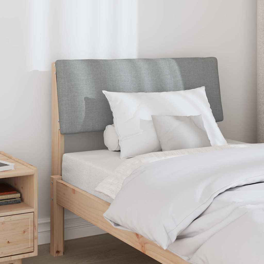 Upholstered Headboard Light Grey 75 cm Solid Pine Wood