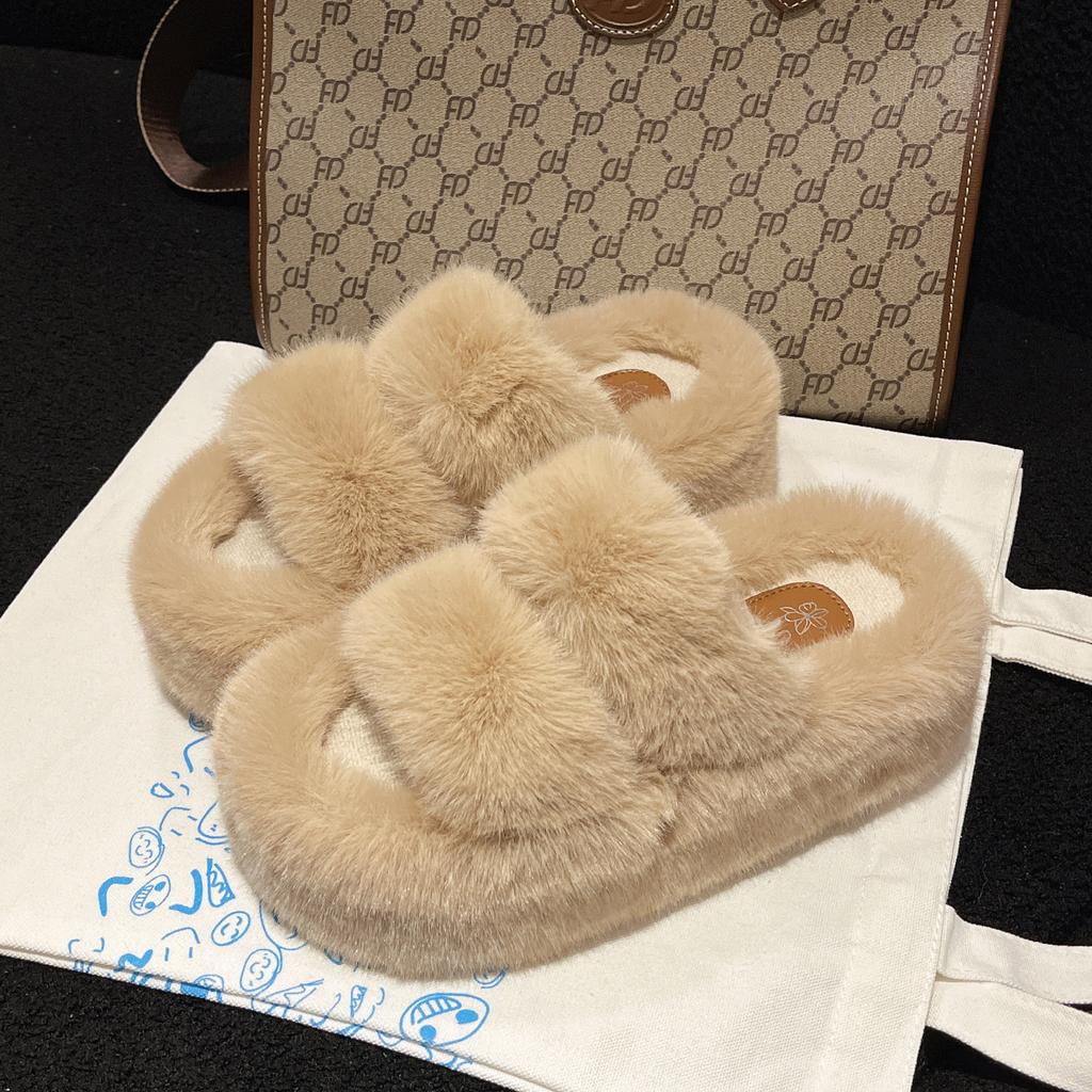 Толстоподошвенные см пушистые тапочки для женщин могут носить большие размеры теплые домашние нескользящие хлопковые швабры осенью и зимой