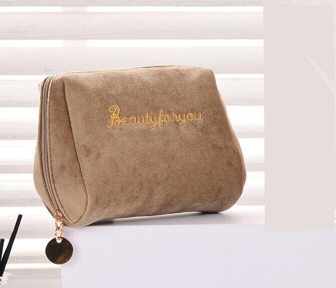 Женская косметичка на молнии, бархатные косметички, дорожные женские щетки для губ, набор для хранения туалетных принадлежностей, сумка для туалетных принадлежностей