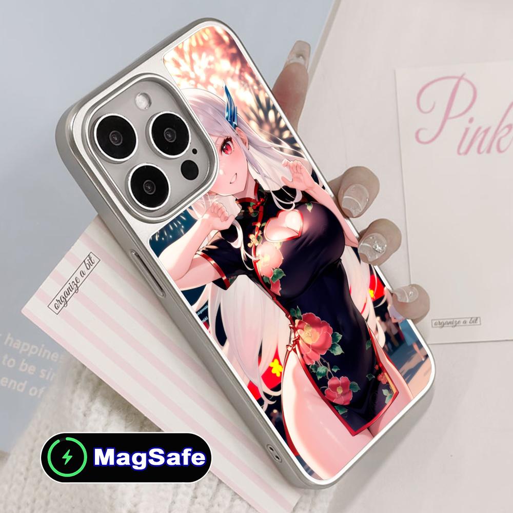 Чехол для телефона Mato seihei no slave Uzen Kyouka для iPhone 17 16 15 14 13 12 11 Air Pro Max Plus Magsafe Серебряное покрытие