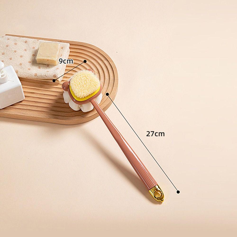 2 In 1 Shower Brush Long Handle Body Exfoliating Brush Creative Rubbing Back Artifact