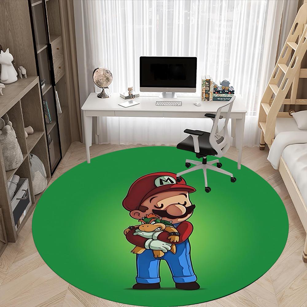 M-Mario Office Round Area Rug, Under Office Chairs Bedroom Living Room Home Decor a1022302