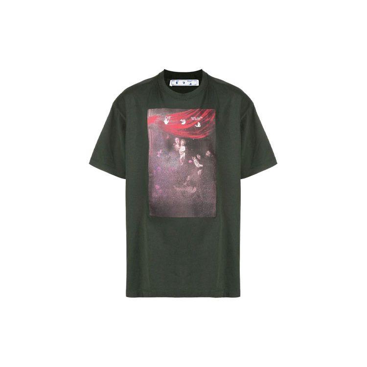 OFF WHITE Футболка с картиной Караваджо OMAA038S21JER0055901