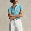 Polo Ralph Lauren SS23 Solid Cable Knit Polo Shirt Short Sleeves Women tops Blue WMPOKNINCU20643-300