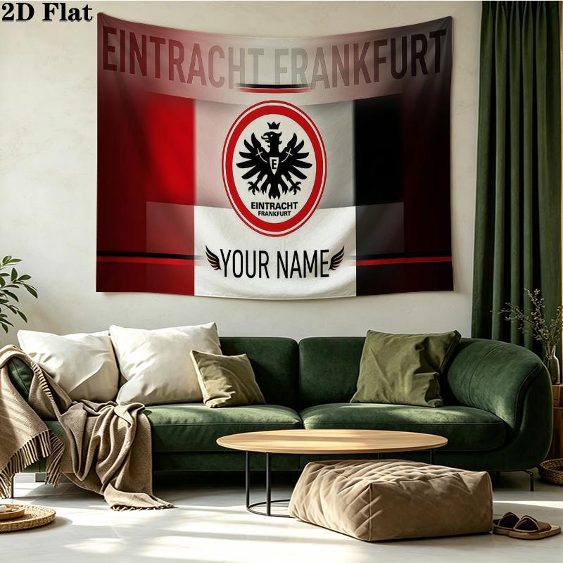 Custom Name Eintracht Frankfurt Printed Tapestry – Wall Hanging for Bedrooms, Dorms, and Home Decor
