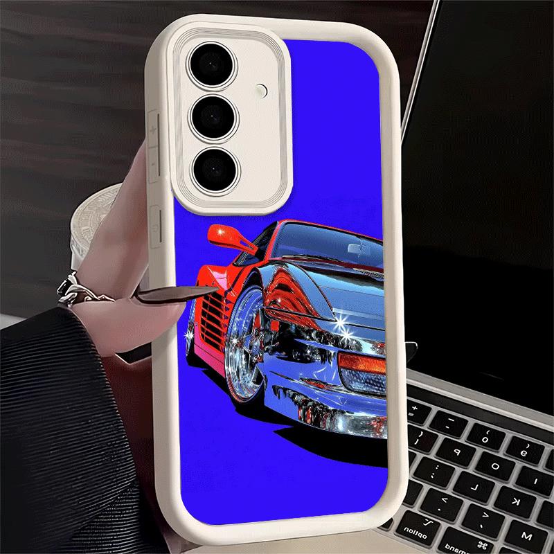 Чехол для телефона Samsung Galaxy S26 S25 Ultra S24 FE Электроplated Style Спортивный автомобиль Оболочка S23 Plus S22 + S21 S20 5G Мягкий силикон