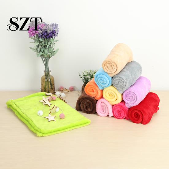 Plain Fleece Coral Blankets Plush Solid Color Universal Thick for Sofa Couch Blanket Decor