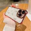 Чехол для iPhone 14 13 Pro Max 6 7 8 Plus 17 Air X XR XS Max Покрытие фиолетовые Цветы Ударопрочный Прозрачный Мягкий Чехол