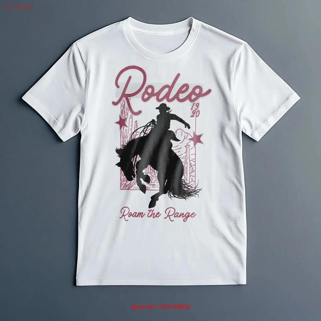 Rodeo Cowboy T Shirt Roam The Range Western Silhouette Retro Horse Rider Country For Him Her Ranch Style Fan Vintage