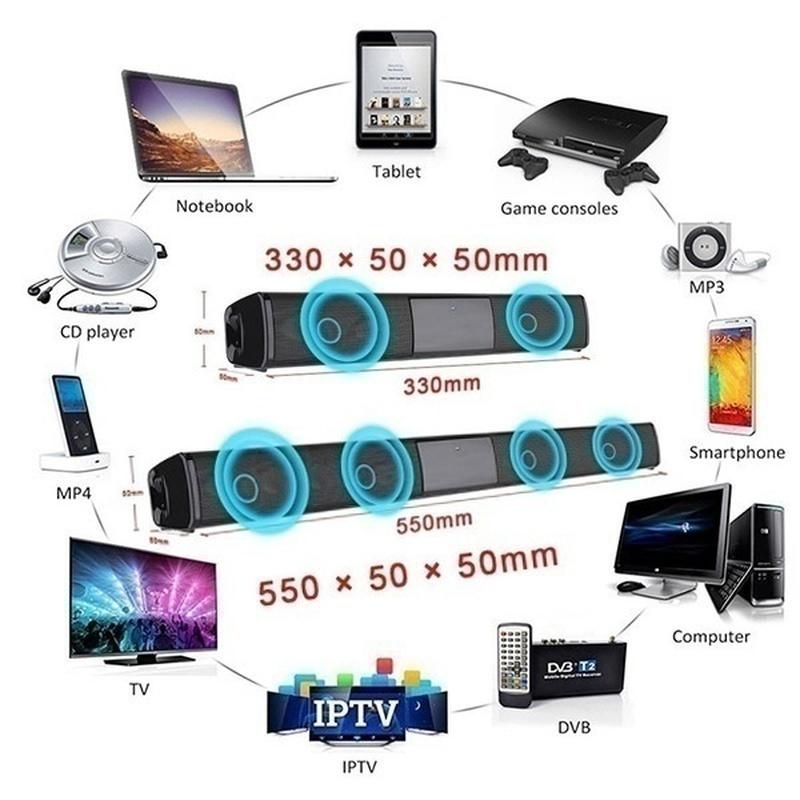 Living Room Overweight Bass Speaker Hi-fi Stereo Wireless Bluetooth High Volume Home Theater Long Bar Speaker