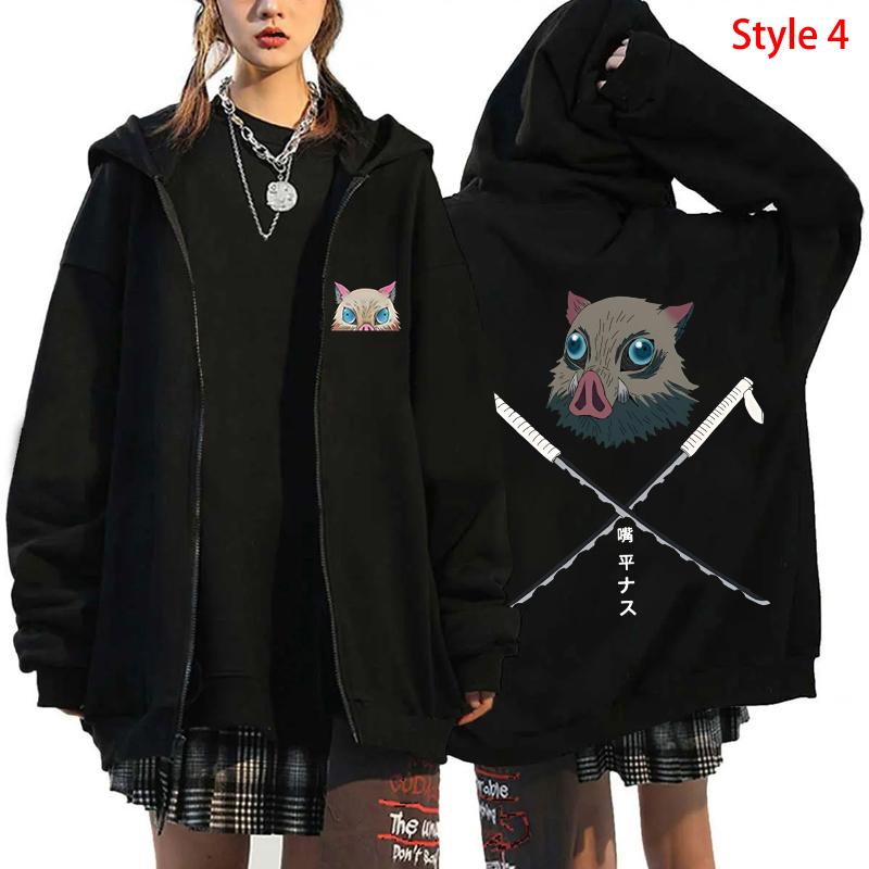 Горячее Аниме Клинок Рассекающий Демонов Хашибира Иноске С Принтом Толстовка с Капюшоном Мужская Женская На Молнии Оверсайз Пуловер Харадзюку Манга Толстовка