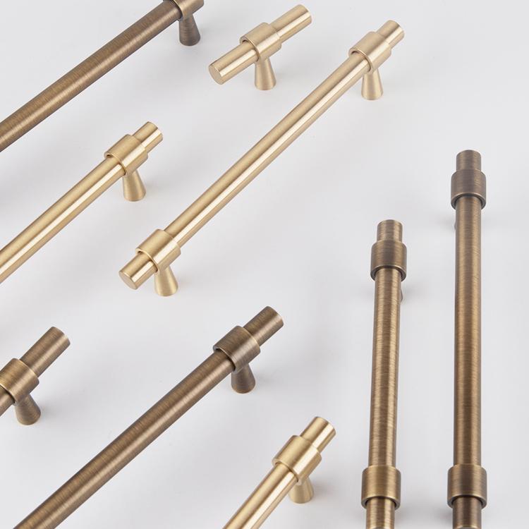 Solid Brass Brushed Antique Brass Bronze 500mm Pull Drawer Knobs T Bar Kitchen Cabinet Handle