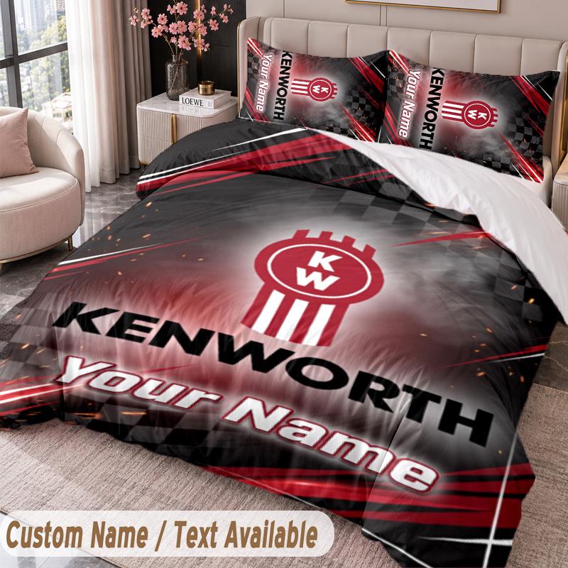 Kenworth Printed Bedding Set Custom Name Text 1 Duvet Cover 2 Pillowcases For Bedroom