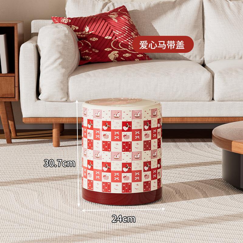New horse trash can household living room large capacity with cover high value bedroom removable cute creative