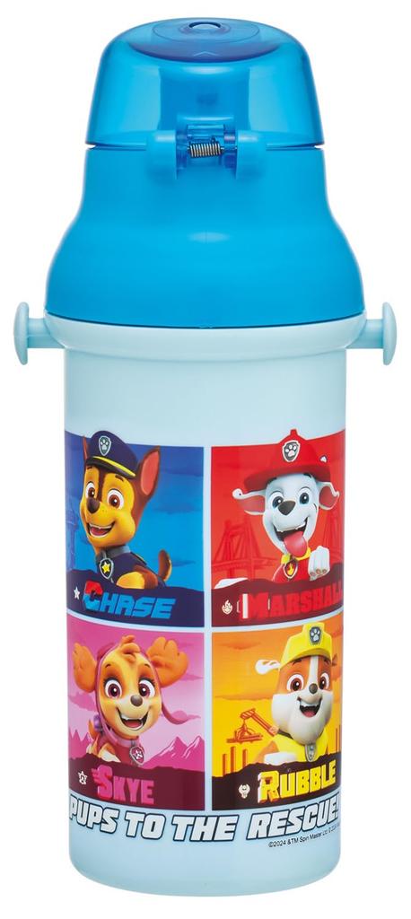 Skater Пластиковая бутылка для воды 480 мл, одно нажатие, антибактериальная, для детей, легкая, антибактериальная обработка, сделано в Японии, Щенячий патруль, 25 мальчиков