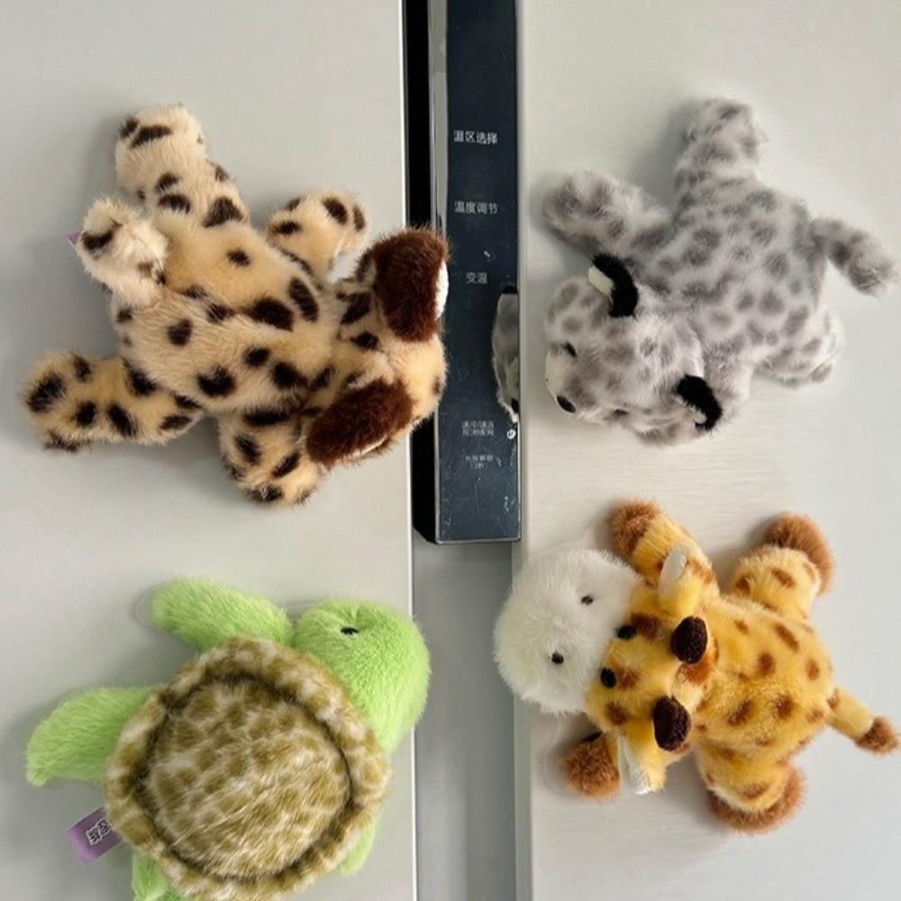 Tiger Magnetic Refrigerator Sticker Doll Zebra Toy Cat Lying Doll  Home Decor