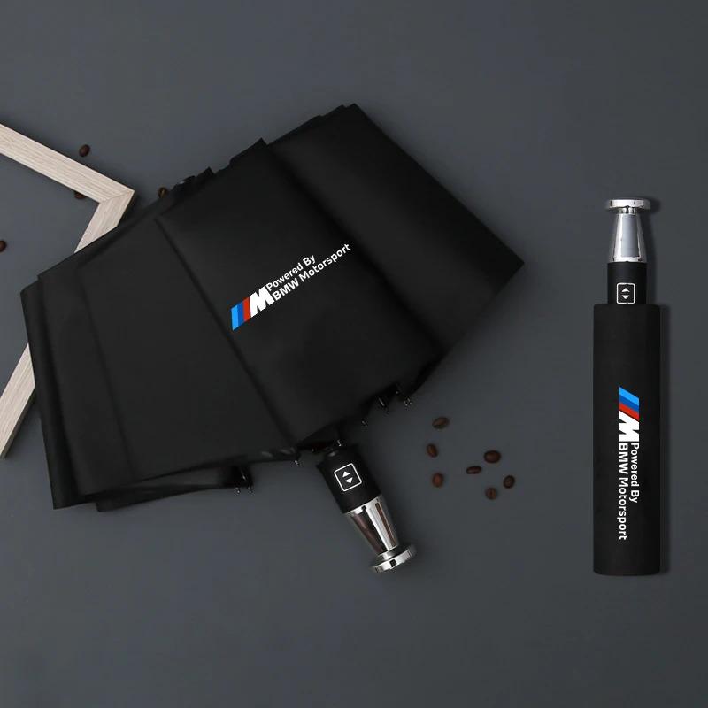 Для BMW M Motorsport F10 F15 F25 F30 G20 G30 E39 E46 E60 E90 X1 X3 X4 X5 X6 X7 Автомобильный автоматический складной ветрозащитный солнцезащитный зонт bzvm78