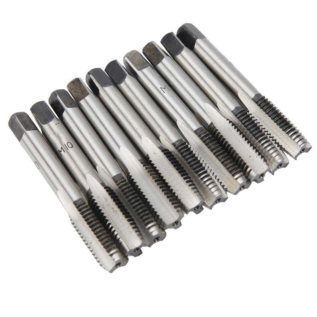 10pcs Metric Taps M10 Thread Carbon Steel Straight Flute First Hand Taper Plug Tap High Rigidity